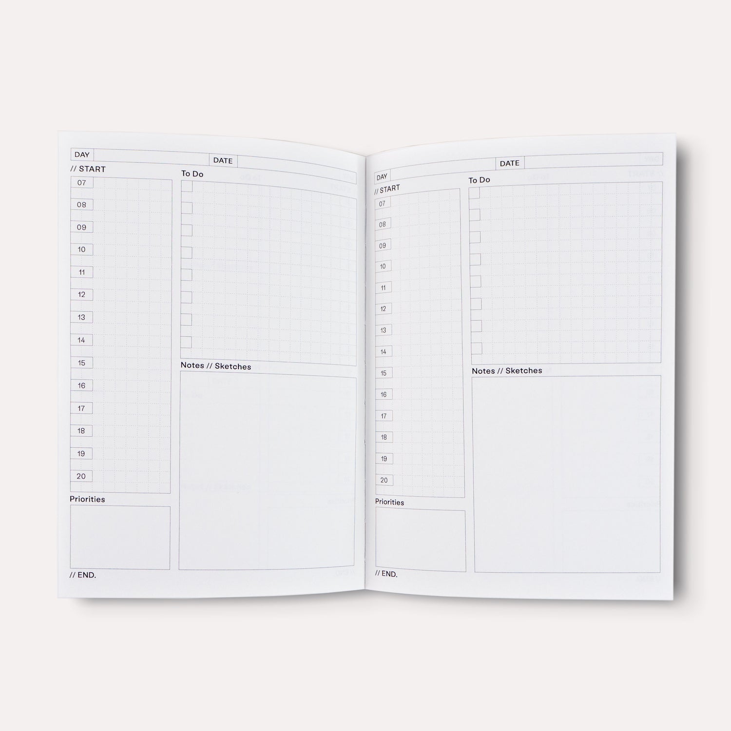 Shadow Brush Undated Daily Planner Book