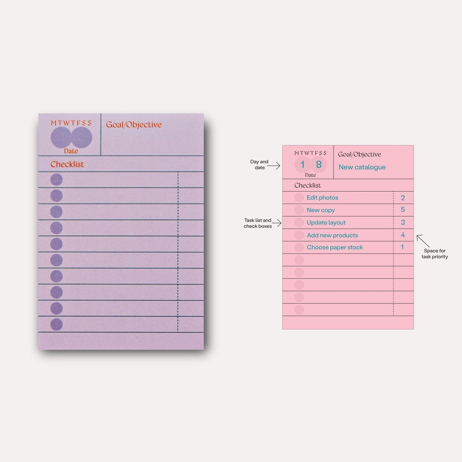 The Completist Ginger Goal Checklist Sticky Notes