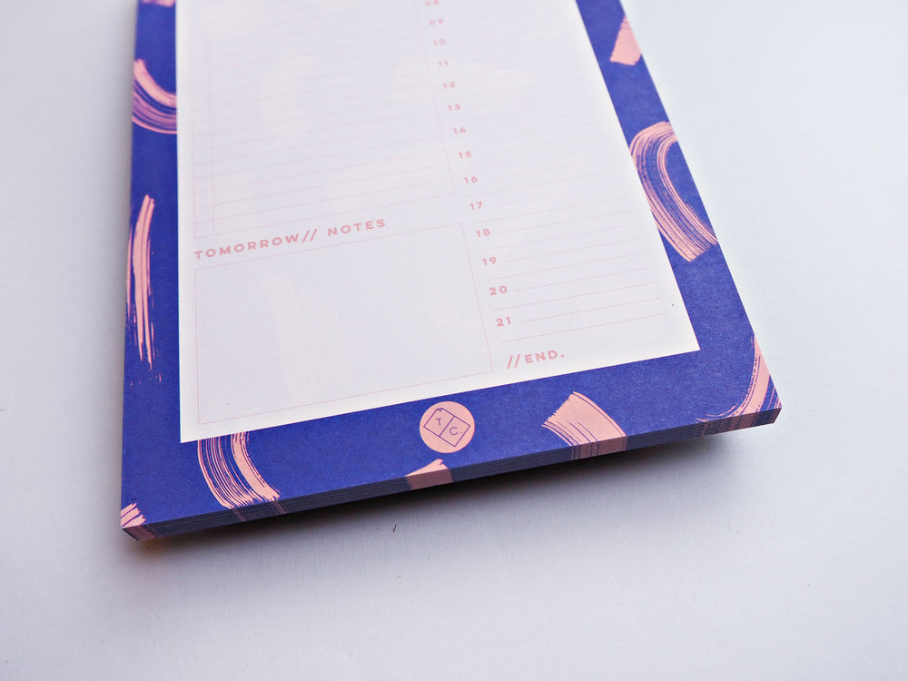 The Completist blue shadow brush daily planner pad