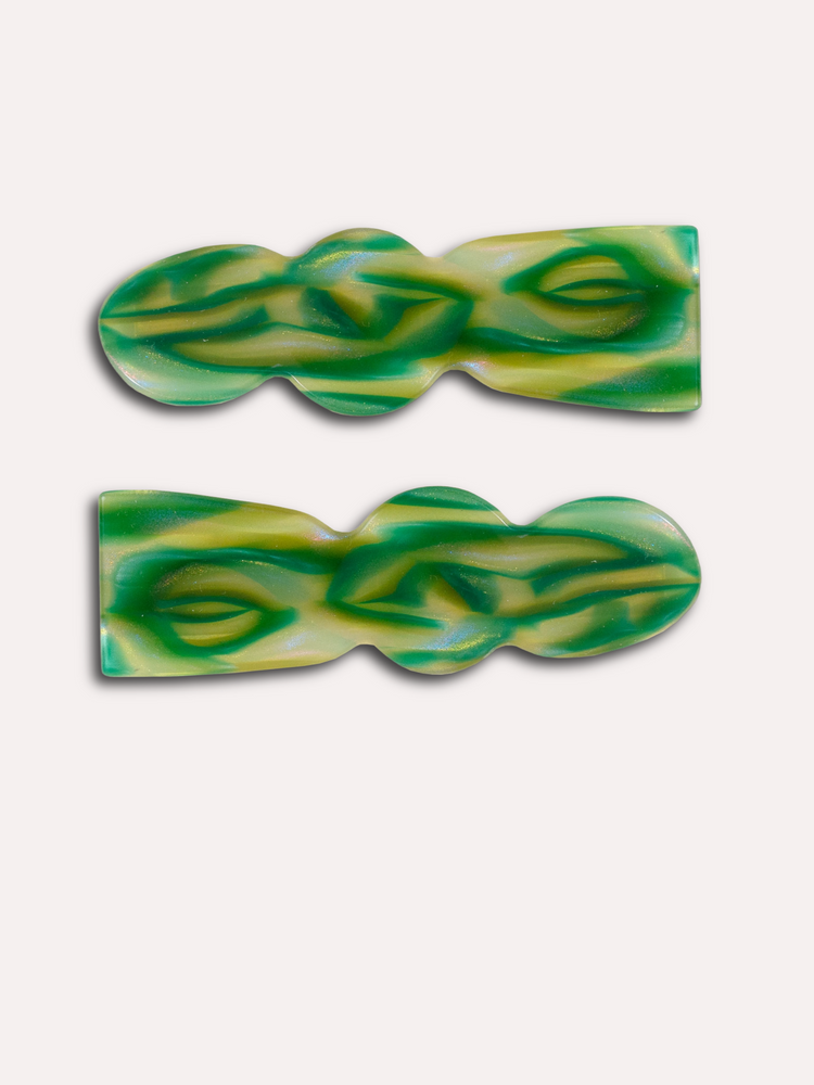 Etc.Store - Billie Alligator Clip Set in Malachite PRE-ORDER