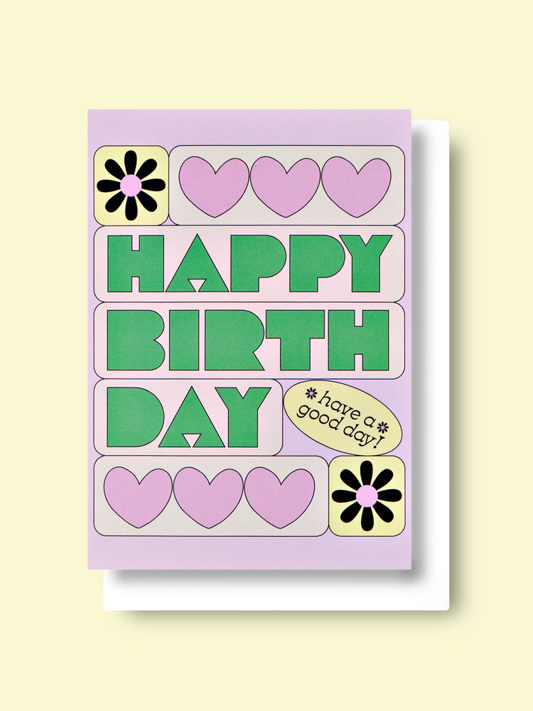 Good Thanks Paper - Heart Block Birthday Card