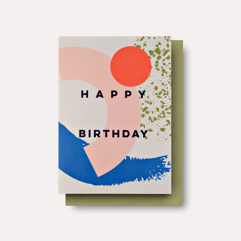Memphis Brush Birthday Card