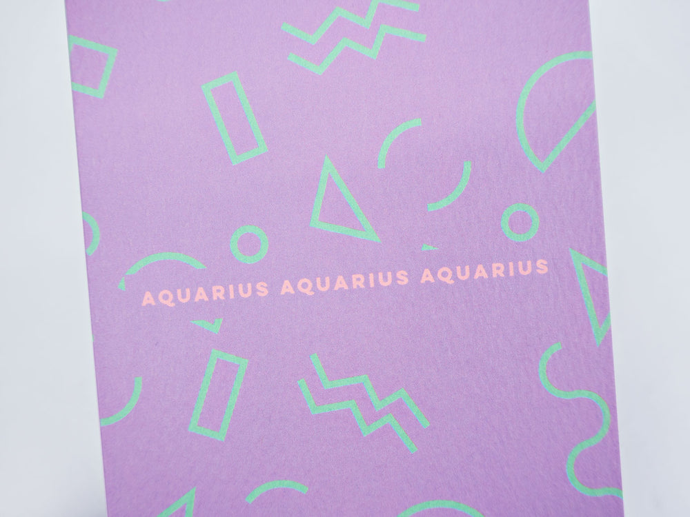 The Completist Memphis Aquarius birthday card