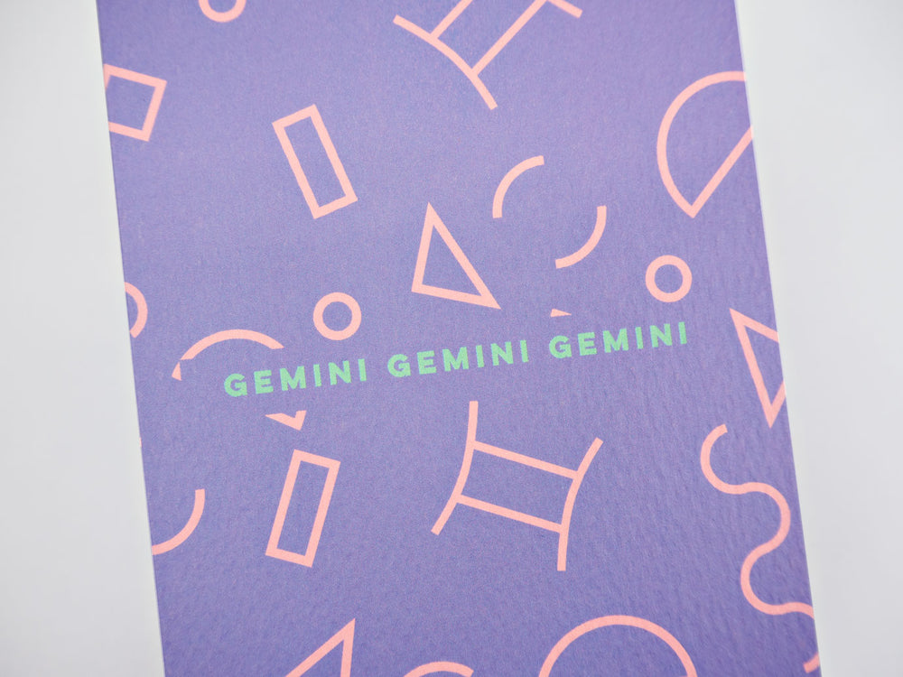 The Completist Gemini memphis astrology birthday card
