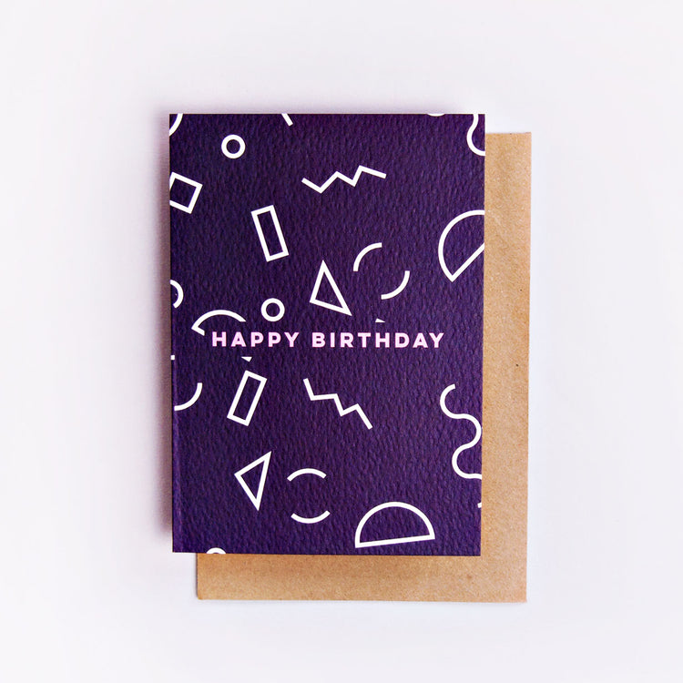 The Completist mini Memphis birthday card