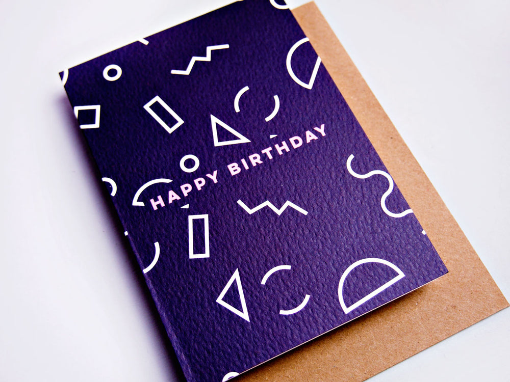 The Completist mini Memphis birthday card