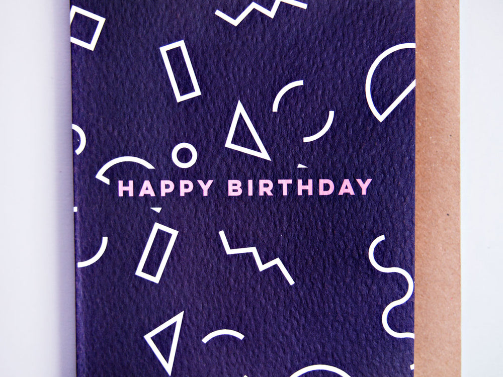 The Completist mini Memphis birthday card