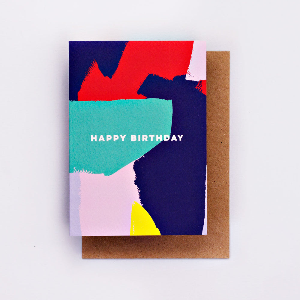 The Completist bright painter birthday card