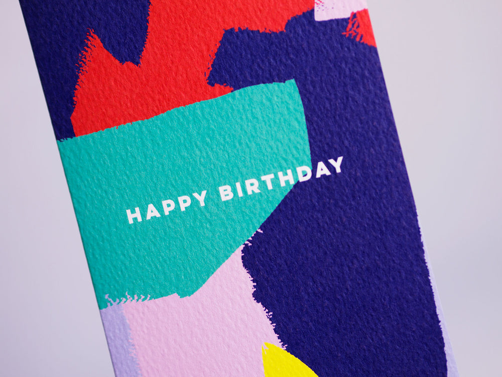 The Completist bright painter birthday card