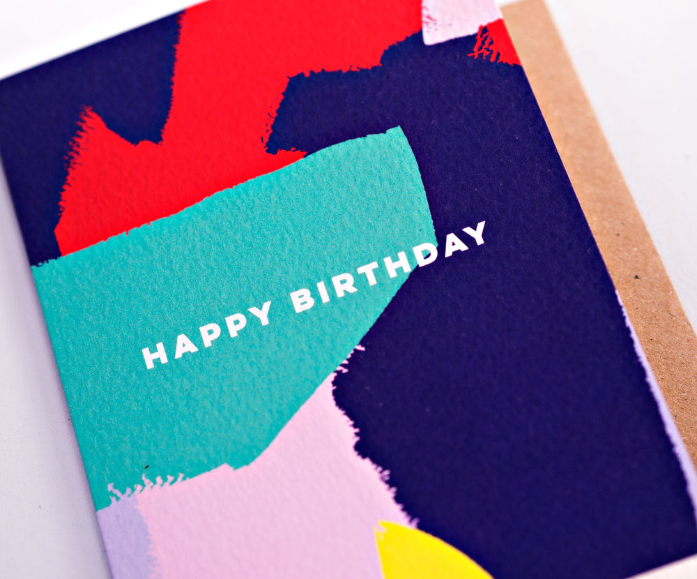 The Completist bright painter birthday card
