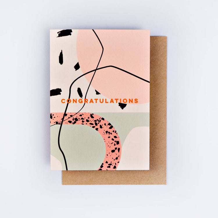 The Completist New York pastel congratulations card