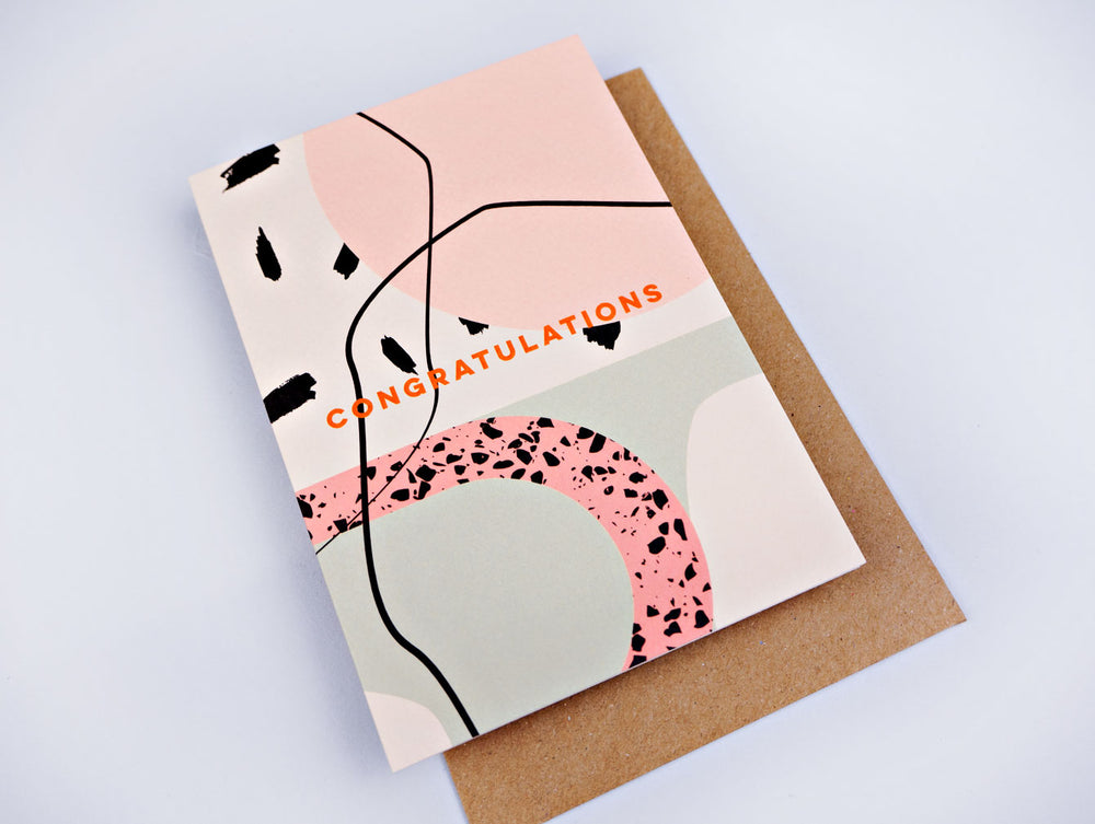 The Completist New York pastel congratulations card