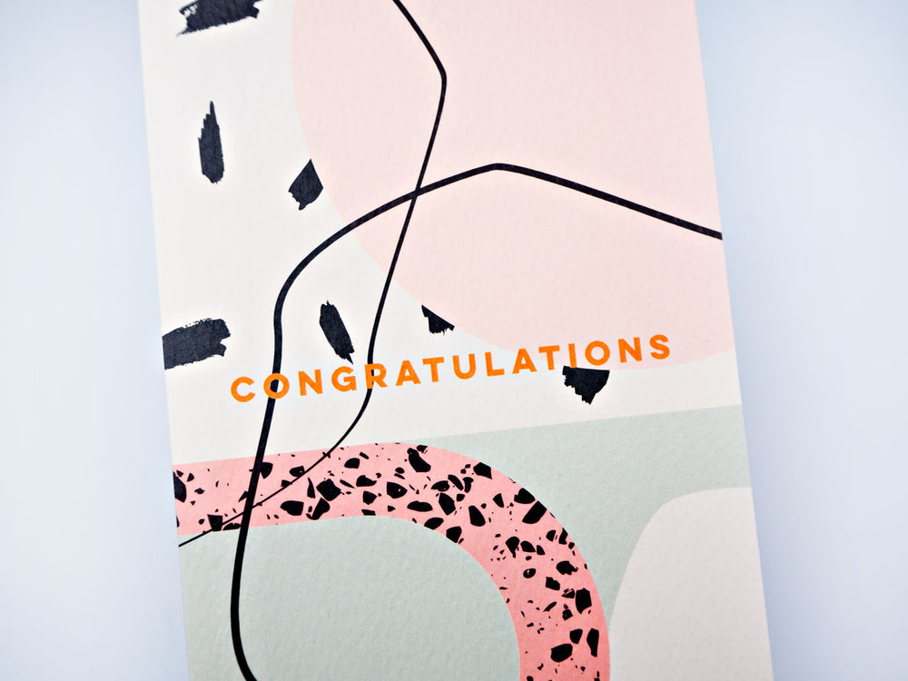 The Completist New York pastel congratulations card