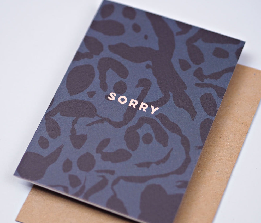 The Completist inky sorry sympathy card
