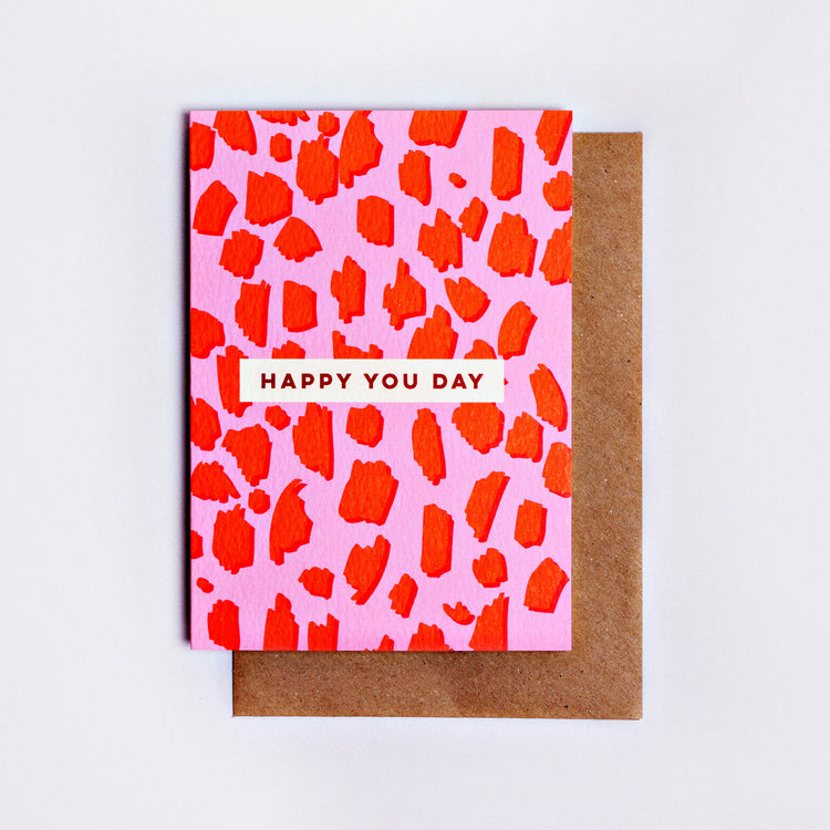 The Completist pink animal happy you day birthday card
