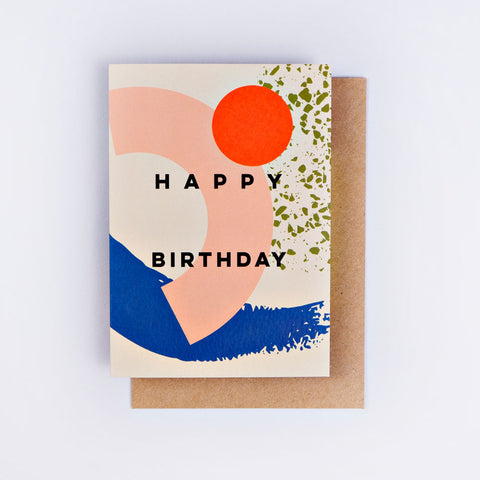 The Completist Memphis brush birthday card
