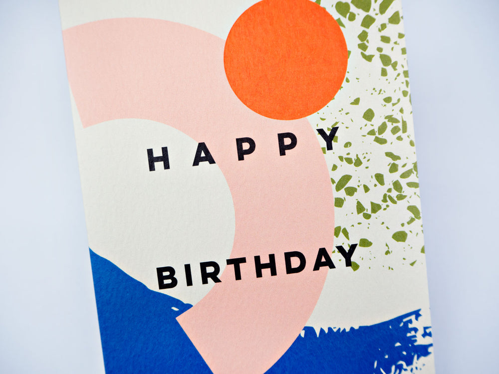 The Completist Memphis brush birthday card