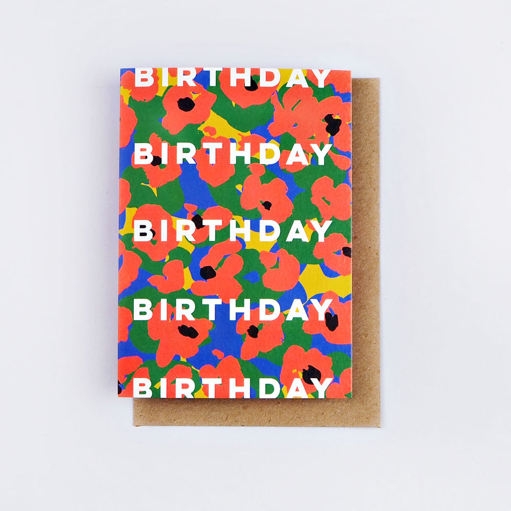 The Completist painter flower birthday card