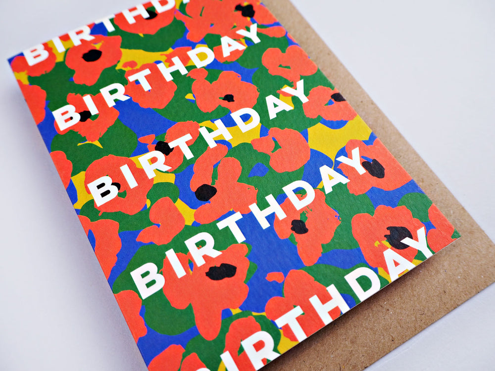The Completist painter flower birthday card