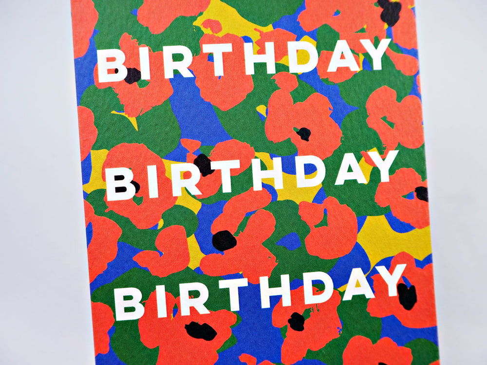 The Completist painter flower birthday card