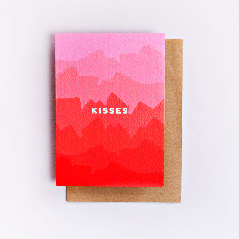 The Completist pink kisses love card