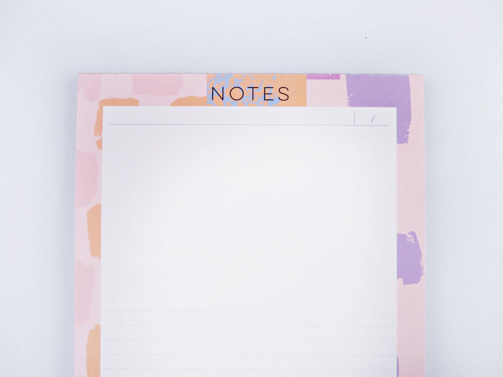 The Completist pastel painterly smudge mix print notepad