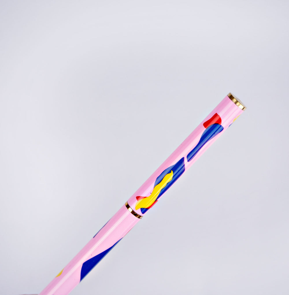 The Completist pink lava metal refillable ball point pen