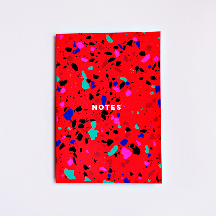 The Completist red terrazzo notebook