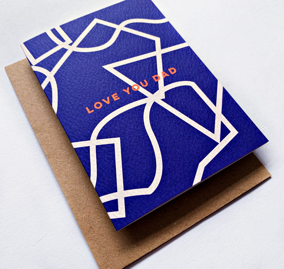 The Completist love you dad shapes card