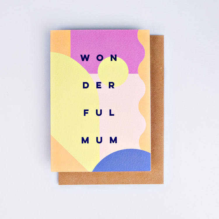 The Completist pastel miami print wonderful mum mothers day card