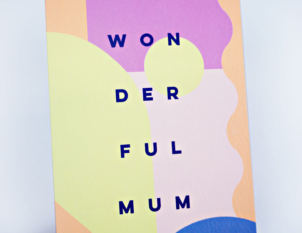 The Completist pastel miami print wonderful mum mothers day card