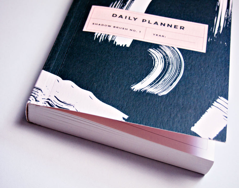 The Completist shadow brush monochrome undated daily planner