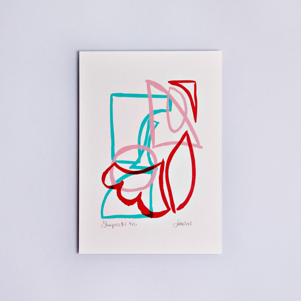 The Completist shapes screen print