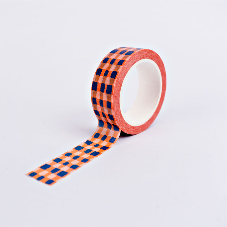 The Completist orange brush check washi tape