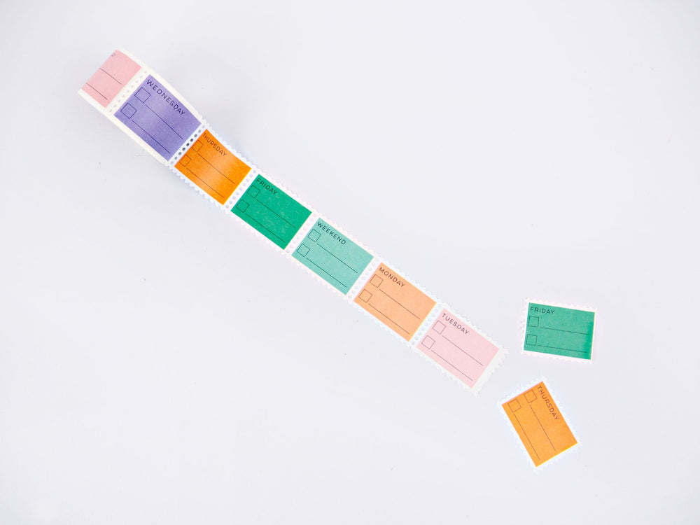 The Completist pastel days of the week to do stamp washi tape