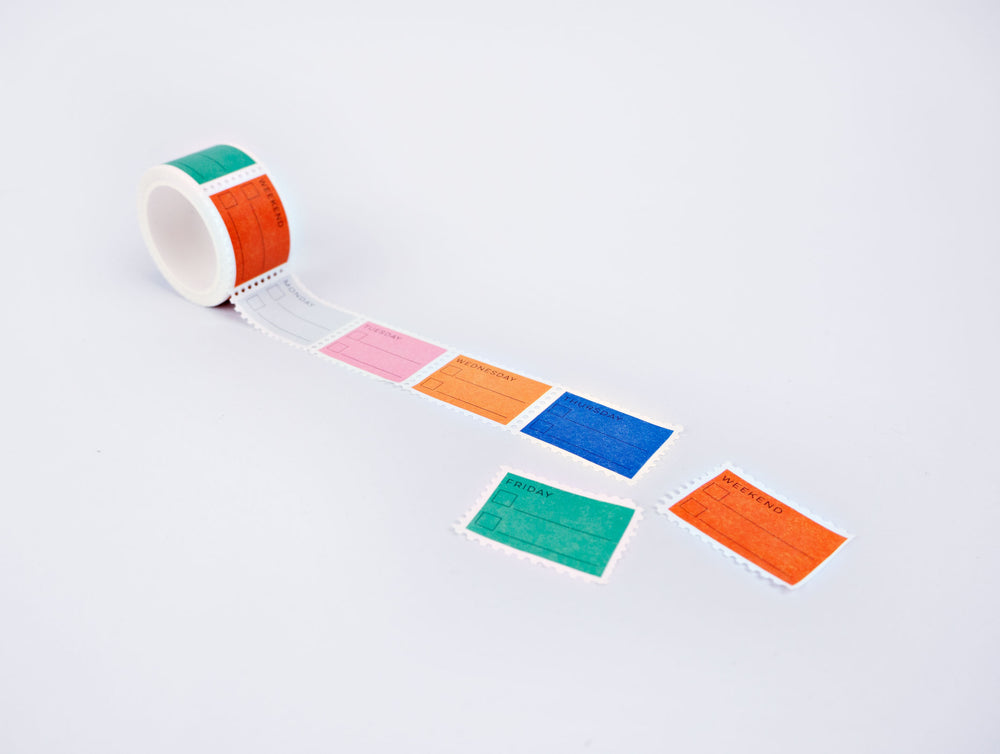 The Completist primary days of the week to do list stamp washi tape