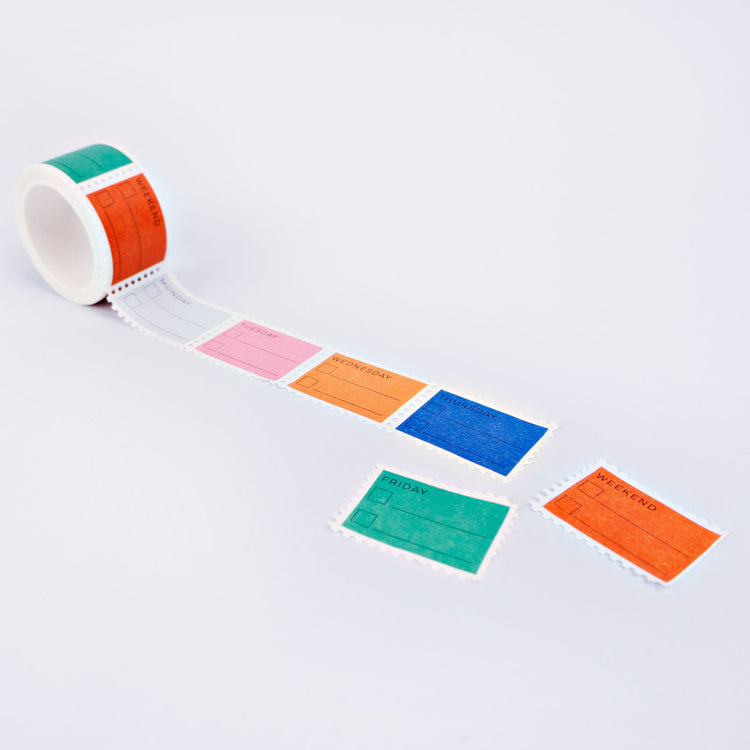 The Completist primary days of the week to do list stamp washi tape