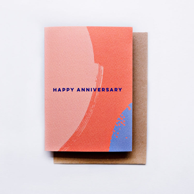 The Completist happy anniversary brushstroke card